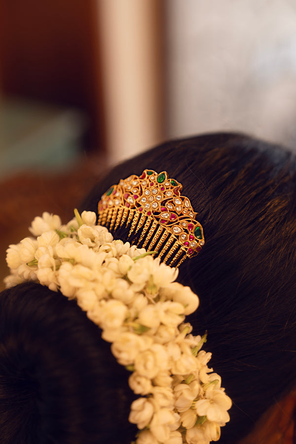 Royal Blossom Kundan Hair Clip