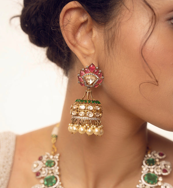 Kamala Moissanite Jhumkas