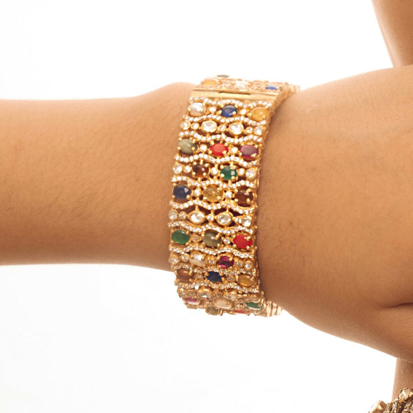 Celestial Moissanite Navaratna Bangle