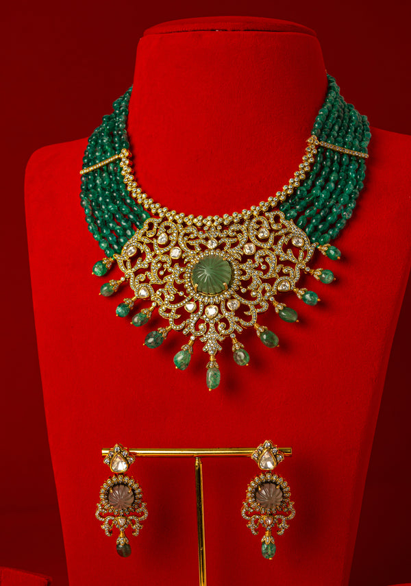 Anvi Victorian Necklace With Earrings