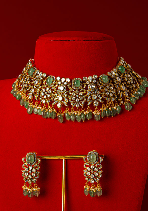 Ishani Victorian Choker With Earrings