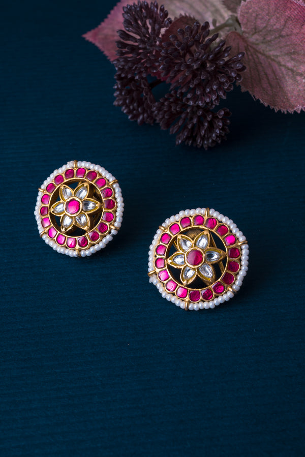 Diya Kundan Studs