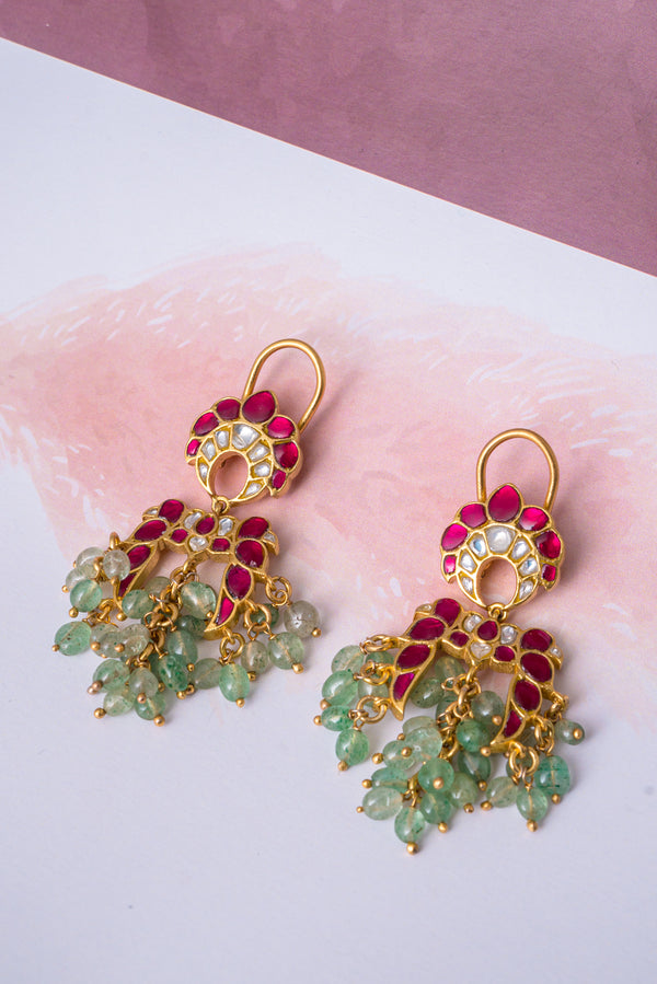 Gajra Kundan Earrings