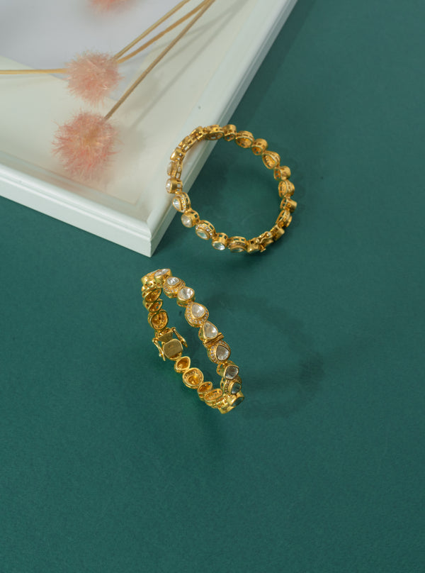 Luminous Gold Mossanite Bangle