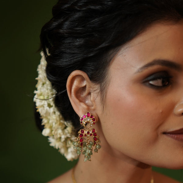 Gajra Kundan Earrings