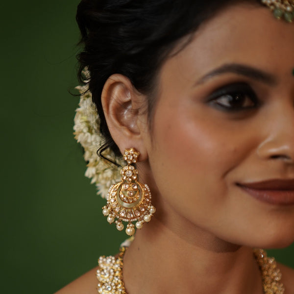 Noorani Moissanite Chandbali Earrings.