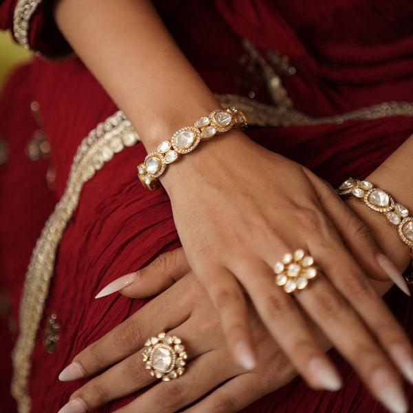 Radiant Halo Moissanite Bangles