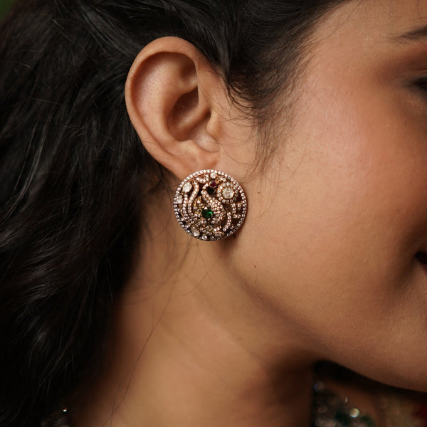 victorian peacock studs