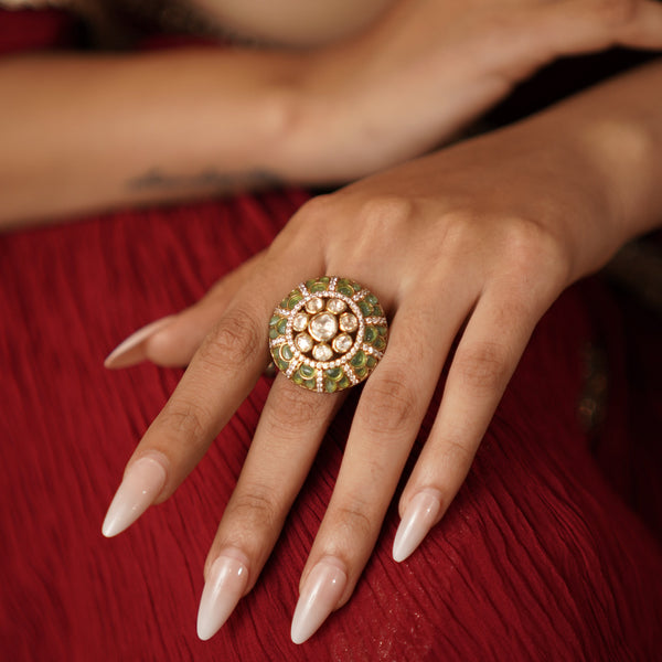 Green Gleamer Moissanite Ring