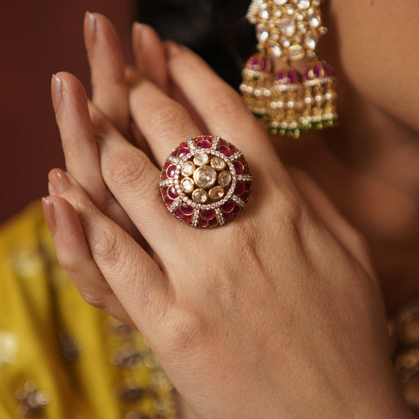 Zarina Moissanite Ruby Ring.
