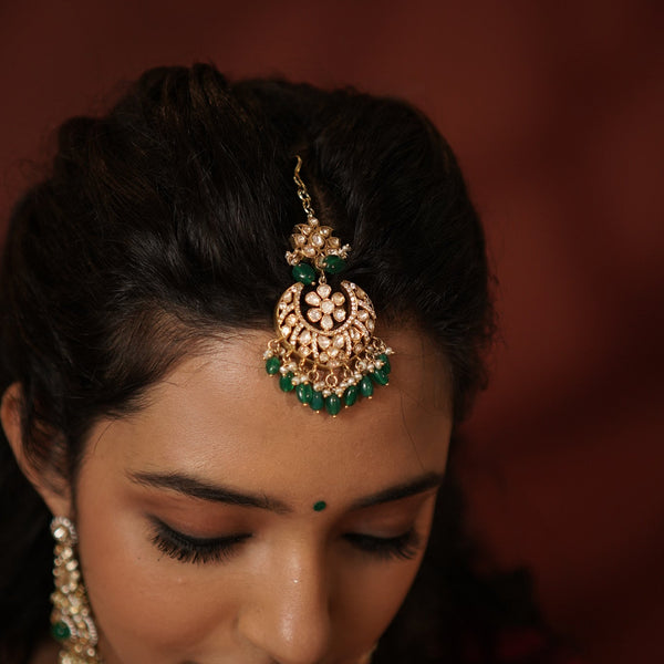 Chandbali Spark Moissanite Maang Tikka