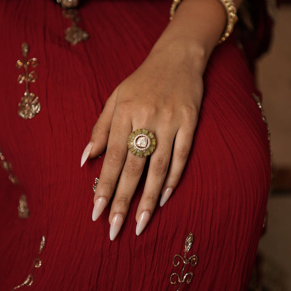 Pranavi Moissanite Mint Ring