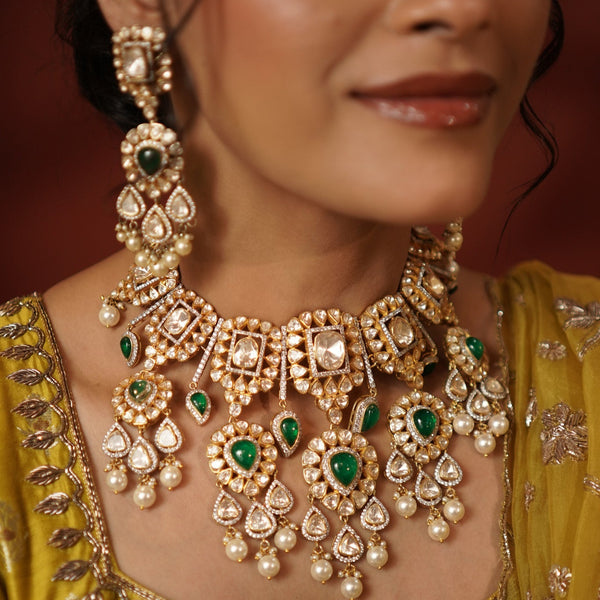 Gemini polki necklace set