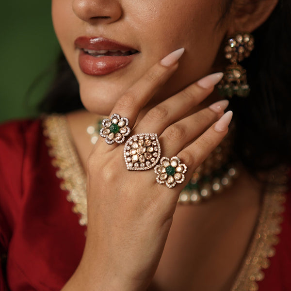 Aranya Twin Bloom Moissanite Ring.