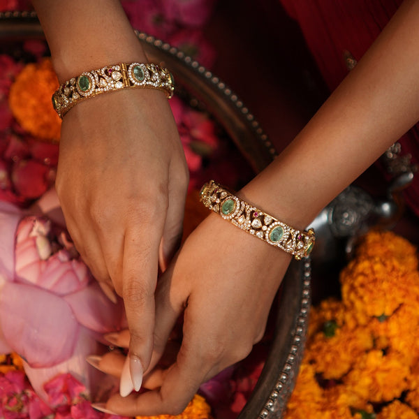 Peacock emerald bangles