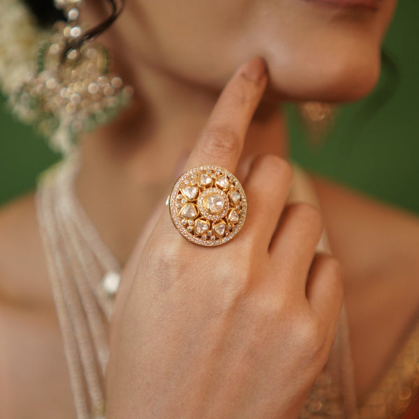 Chandbali Spark Moissanite ring