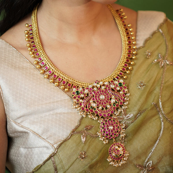 Jalebi two sided necklace with detachable pendant