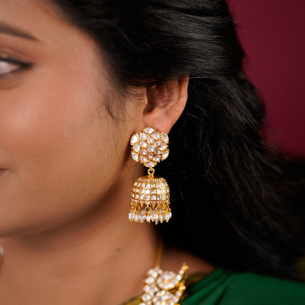 Devyani Polki-Style Moissanite Jhumkas