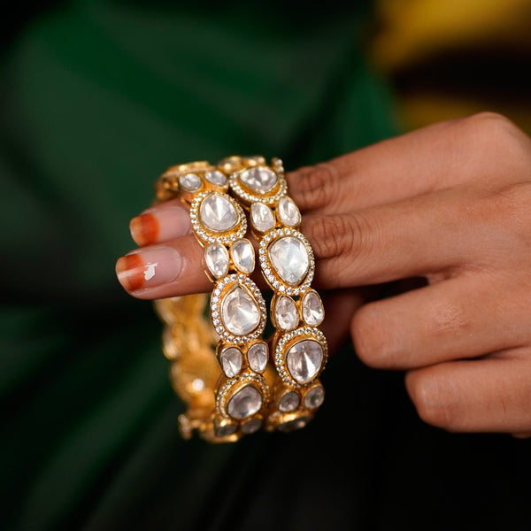 Noor Polki-Style Moissanite Bangles