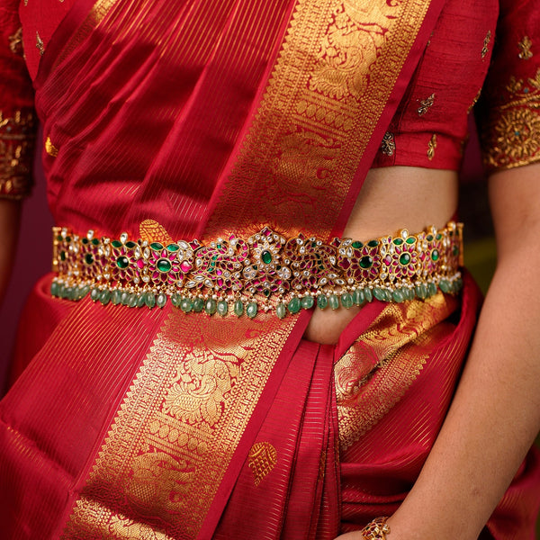 Priyanka Emerald Kundan Vaddanam / Waist Belt