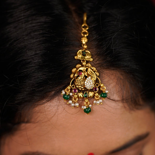Vedika Peacock Temple Maang Tikka