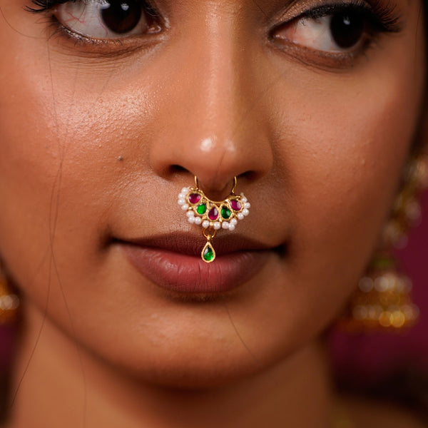 The  Kundan Ruby & Emerald Nath