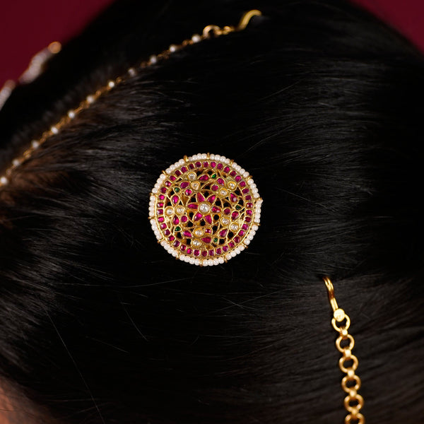 The Surya & Chandra Kundan Hair Pin Set