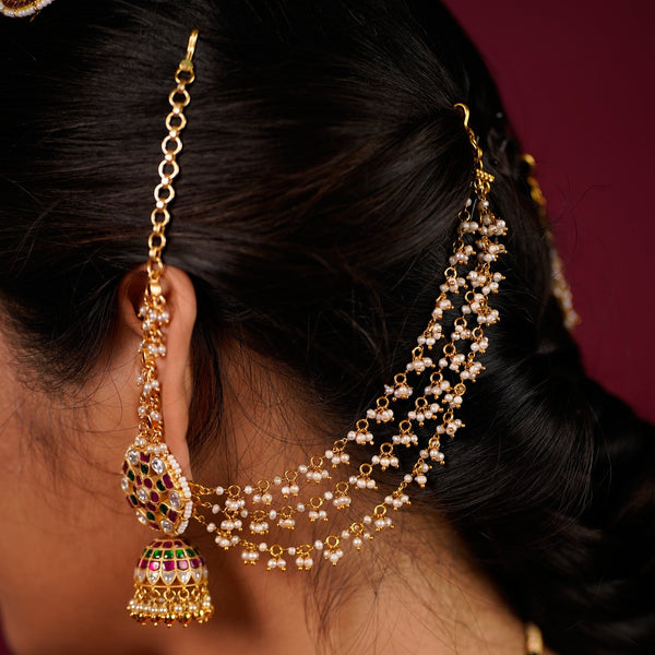 The "Mukta" Multi-Strand Pearl Ear Chains (Mattal)