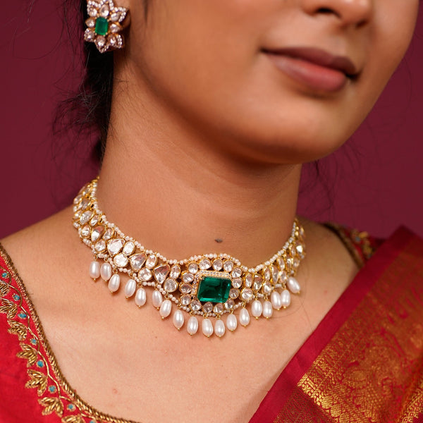 The Emerald & Polki Drop Choker