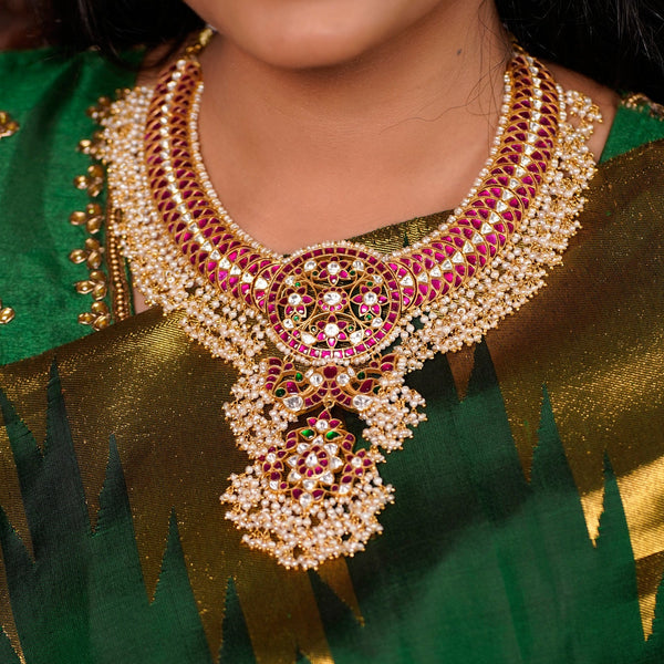 The "Rajwada" Kundan Ruby Pearl Choker