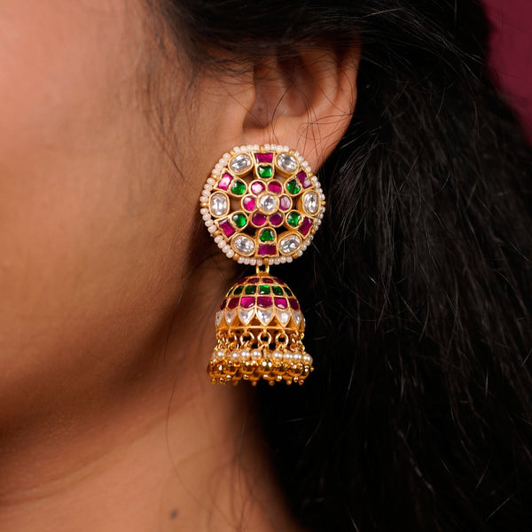 The "Ratnavali" Kundan detachable Jhumkas
