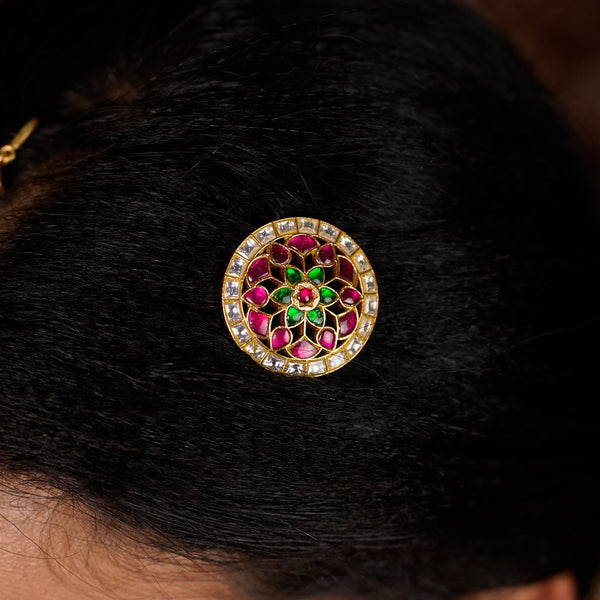 The  Regal Kundan Sun and moon Hair pin