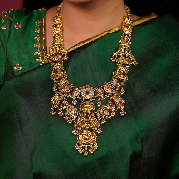 Antique Gold Nakshi Bridal Necklace