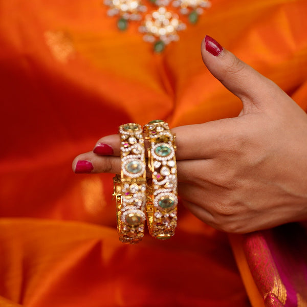 Peacock emerald bangles