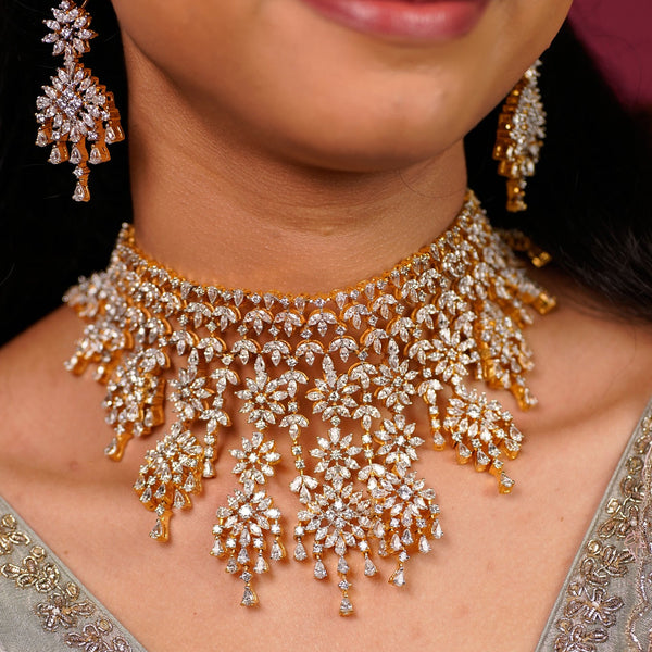 Grand Zircon waterfall choker set