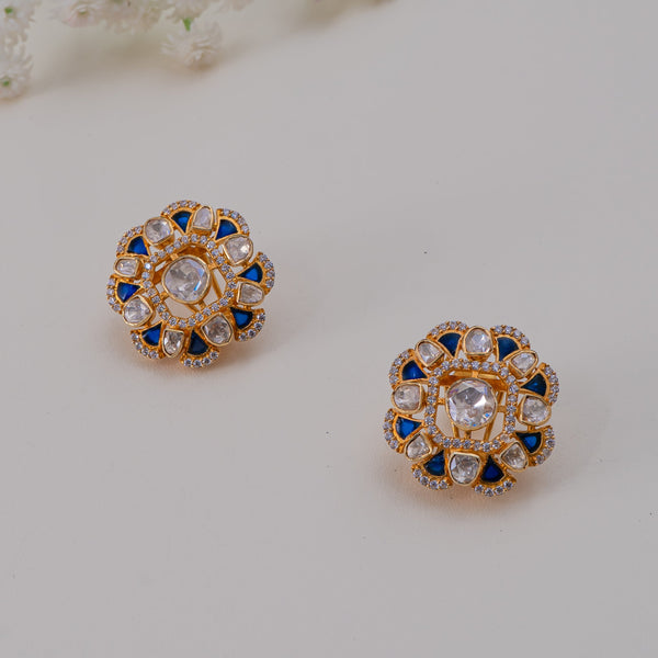 Neelam mossanite earrings