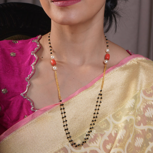 Sanskriti Coral & Pearl Mangal Sutra.