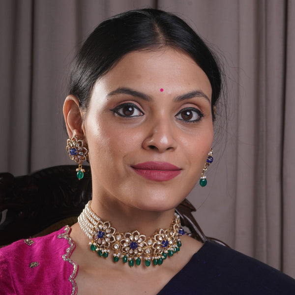 Oasis Pearl Moissanite Choker With Earrings