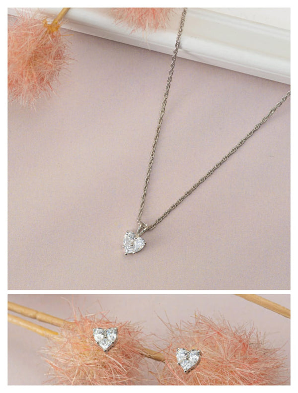 Heart of Zircon Pendant Set