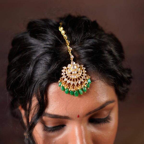 The Royal Emerald Chandbali Tikka