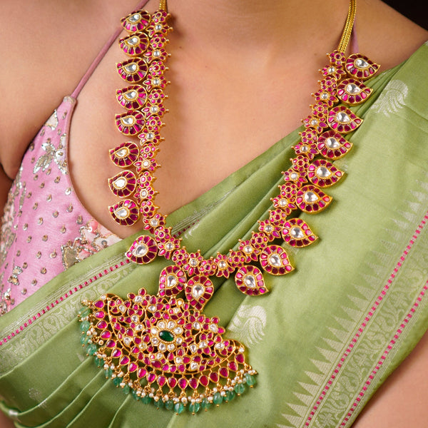 Heritage Kundan Haaram with Ruby & Emerald Stones